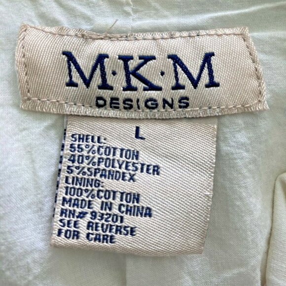 MKM Designs Blouse Womens Large White Sleeveless Tie Back - Picture 3 of 7